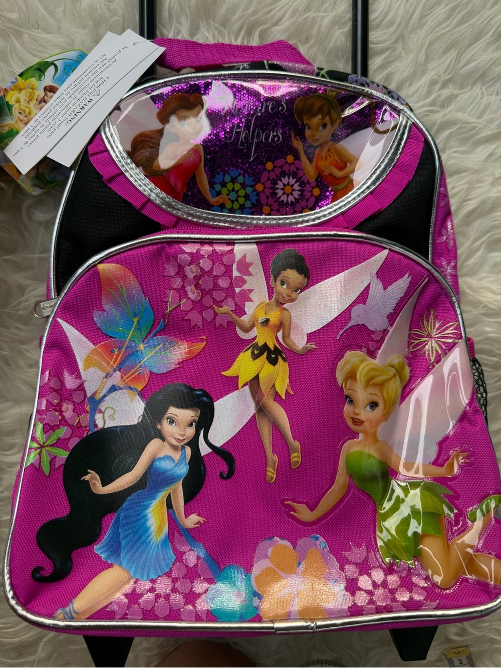 Pink Fairy Trolley Backpack for Kids - Magical Wings Design Y2K.